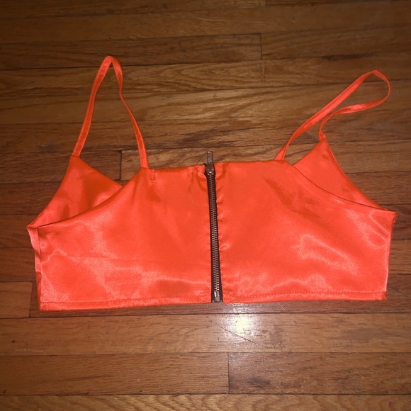 Orange satin pretty little thing crop top - Picture 3 of 3